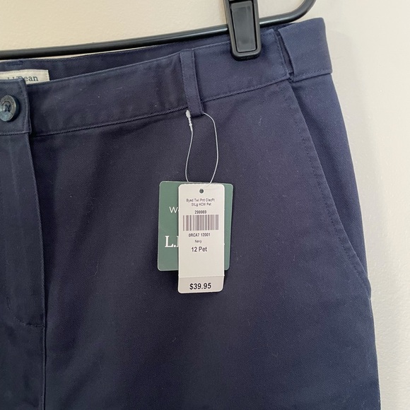 NWT L.L.Bean Women's Classic Fit Straight Leg Pants Trousers Navy Blue Petite 12 - Picture 4 of 8